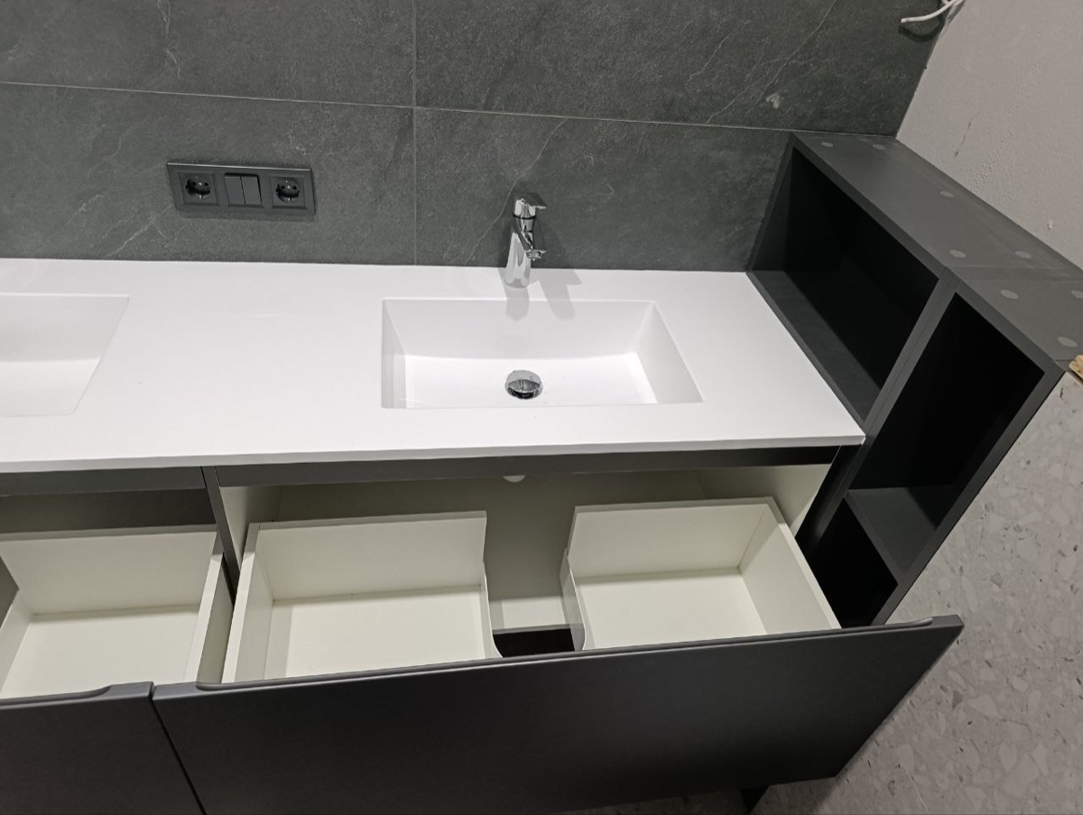 Реальна робота BulBul, дві чаші, з тумбою: дві чаші в одній стільниці